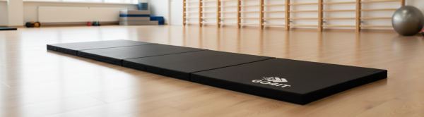 Materac gimnastyczny składany czarny 240x60x5 GO4IT