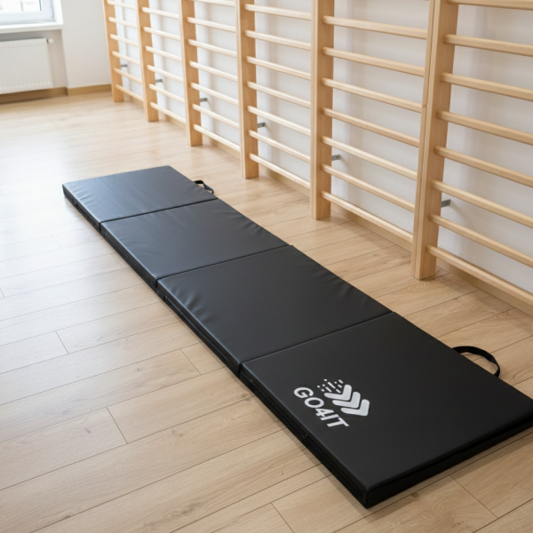 Materac gimnastyczny składany czarny 240x60x5 GO4IT