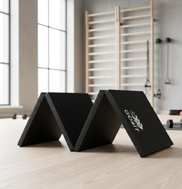 Materac gimnastyczny składany czarny 240x60x5 GO4IT