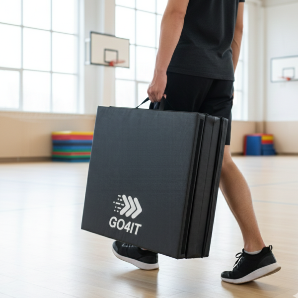 Materac gimnastyczny składany czarny 240x60x5 GO4IT