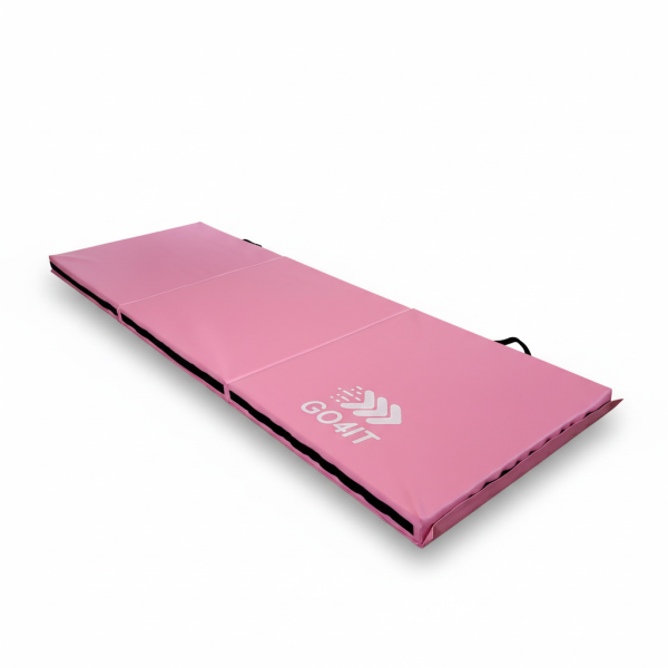 Materac gimnastyczny składany różowy 180x60x5 GO4IT