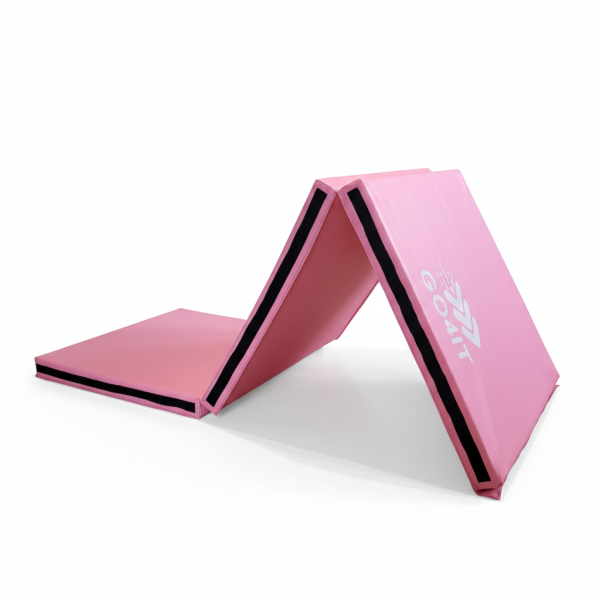 Materac gimnastyczny składany różowy 180x60x5 GO4IT